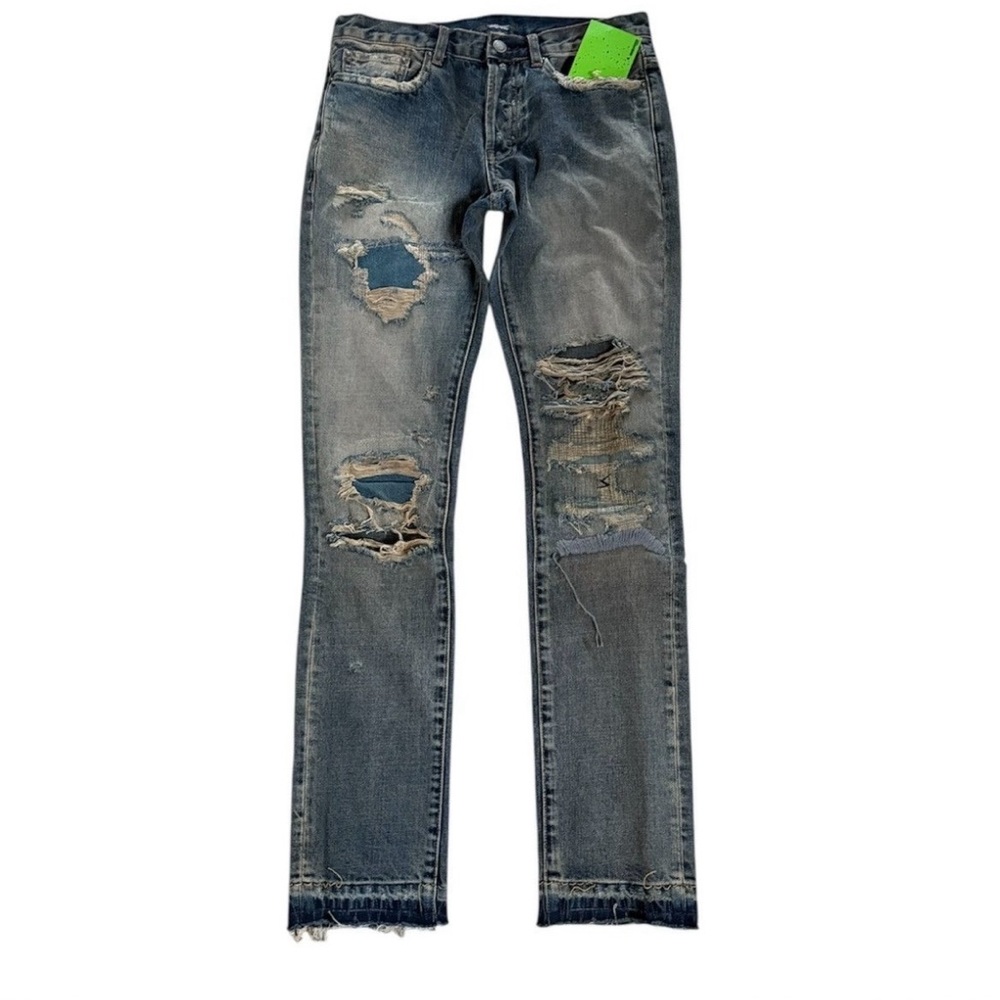 Undercover 68 silver Relaxed Fit Distressed Gray Jeans